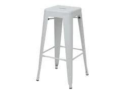 MCW-A73 Taburete de bar de metal (set de 4), blanco