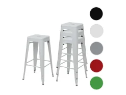 MCW-A73 Taburete de bar de metal (set de 4), blanco