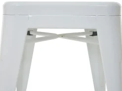 MCW-A73 Taburete de bar de metal (set de 4), blanco