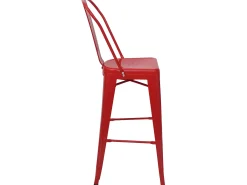MCW-A73 Taburete de bar de metal (set de 4), rojo