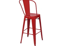 MCW-A73 Taburete de bar de metal (set de 4), rojo