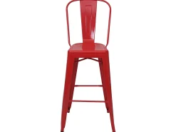 MCW-A73 Taburete de bar de metal (set de 4), rojo