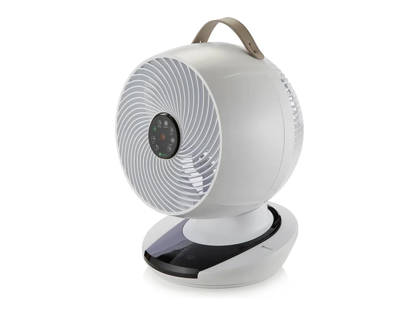 MEACO MeacoFan 1056: ventilador para dormitorio y salón, ultra silencioso, oscilación 360°, 12 velocidades, control remoto, bajo consumo, blanco
