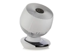 MEACO MeacoFan 1056: ventilador para dormitorio y salón, ultra silencioso, oscilación 360°, 12 velocidades, control remoto, bajo consumo, blanco