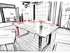 Mesa - Madera Madera - 200 x 100 cm - LORE