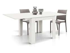 Mesa abatible 90×90-180×90 cm acabado fresno blanco - LIPARI