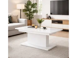 Mesa ALLAN blanca extensible y regulable en altura
