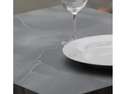 Mesa alta 60 x 60 cm - modelo Roma mármol azul luna