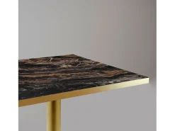 Mesa alta 60 x 60 cm Rome bistro mármol veteado brillo