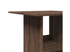 Mesa alta bar con almacenaje madera marrón roble 60x60x102 cm