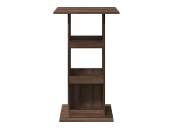 Mesa alta bar con almacenaje madera marrón roble 60x60x102 cm
