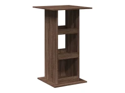 Mesa alta bar con almacenaje madera marrón roble 60x60x102 cm