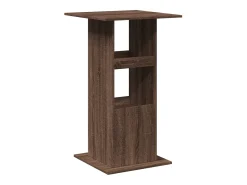 Mesa alta bar con almacenaje madera marrón roble 60x60x102 cm