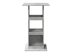 Mesa alta bar con almacenaje madera gris hormigón 60x60x102 cm