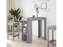 Mesa alta bar con estantes gris Sonoma 102x50x103,5 cm