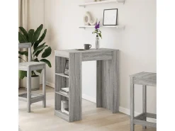 Mesa alta bar con estantes madera gris Sonoma 95x47x103,5 cm