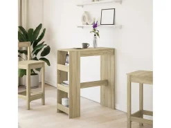 Mesa alta bar con estantes madera roble Sonoma 90x40x103,5 cm