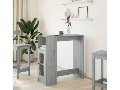 Mesa alta bar con estantes gris Sonoma 101x40x103,5 cm