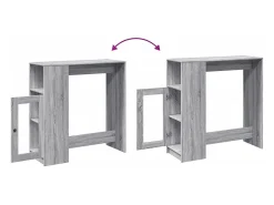 Mesa alta bar con estantes gris Sonoma 101x40x103,5 cm