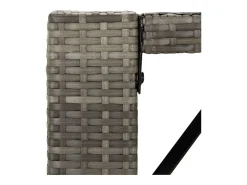 Mesa alta bar con superficie vidrio ratán PE gris 185x80x110 cm ES387965