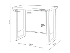 Mesa Alta Bar loft roble nordish/negro, 100 cm(alto)120 cm(ancho)70 cm(largo)