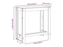Mesa alta bar madera ingeniería roble artisian 102x50x103,5 cm