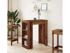 Mesa alta con estantes madera envejecida 95x47x103,5 cm