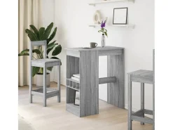 Mesa alta con estantes madera gris Sonoma 90x47,5x103,5 cm