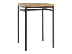 Mesa alta cuadrada en madera de mango y metal negro YPSTER