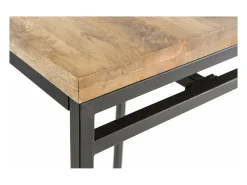 Mesa alta cuadrada en madera de mango y metal negro YPSTER