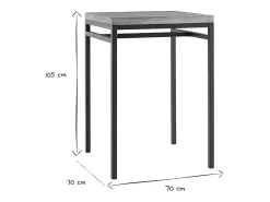 Mesa alta cuadrada en madera de mango y metal negro YPSTER