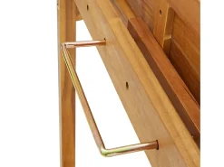 Mesa alta de balcón de madera maciza de acacia 90x37x122,5 cm