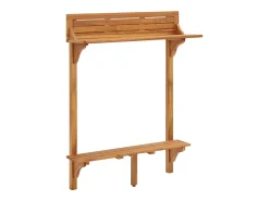Mesa alta de balcón de madera maciza de acacia 90x37x122,5 cm