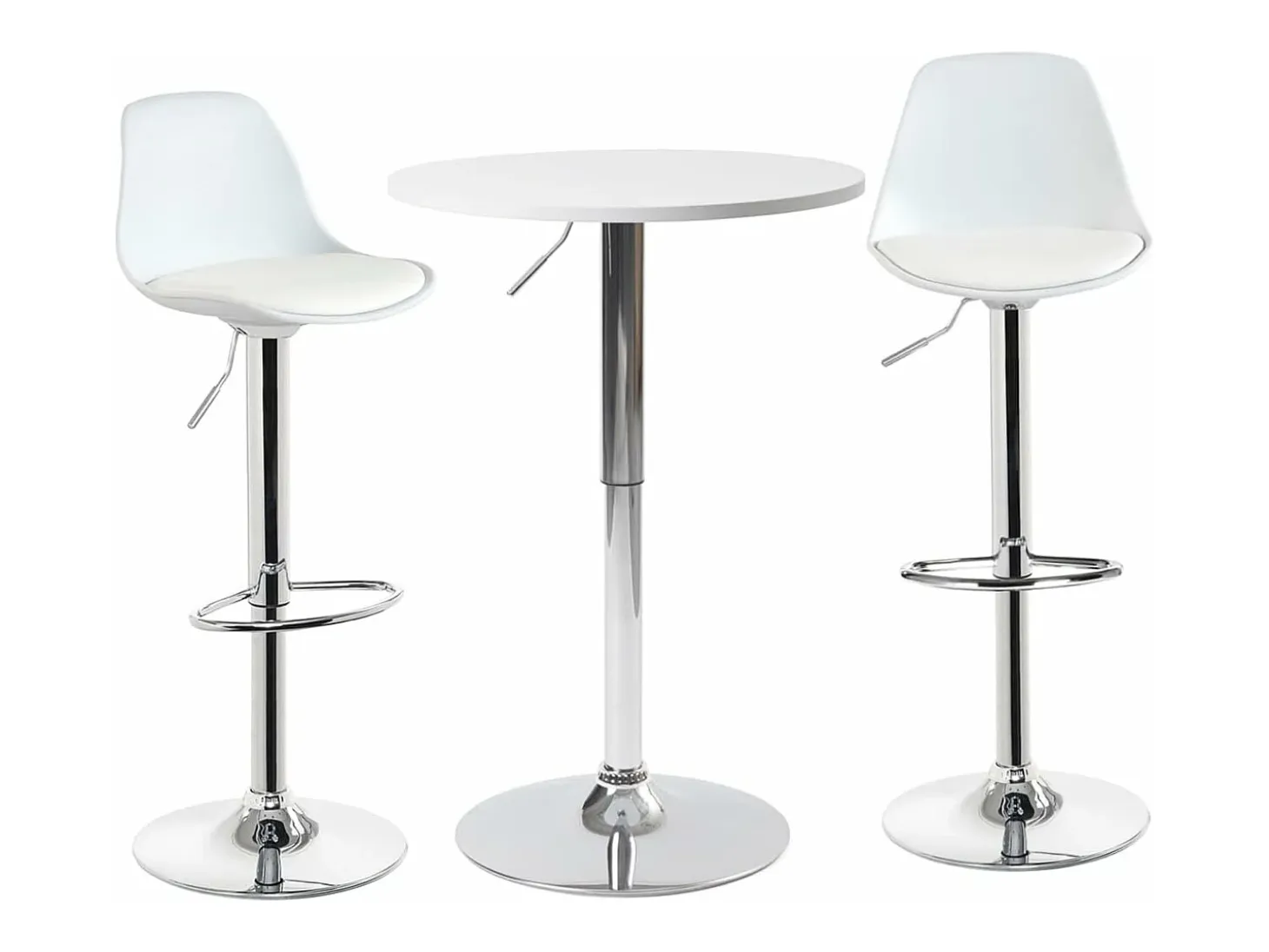 Mesa Alta de Bar Ø60 cm – Altura Regulable y Giratoria – Diseño Moderno SETI (Blanco)