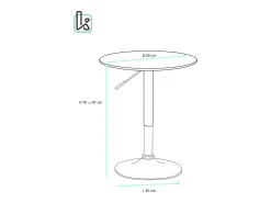 Mesa Alta de Bar Ø60 cm – Altura Regulable y Giratoria – Diseño Moderno SETI (Mármol)