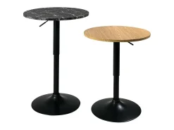 Mesa Alta de Bar Ø60 cm – Altura Regulable y Giratoria – Diseño Moderno SETI (Mármol)