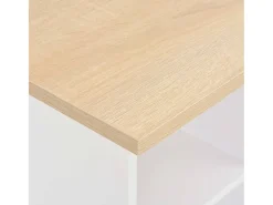 Mesa alta de bar blanco y roble Sonoma 60x60x110 cm ES819272