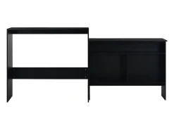Mesa alta de bar con 2 tableros negro 130x40x120 cm ES467990