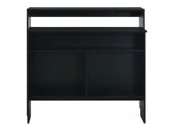 Mesa alta de bar con 2 tableros negro 130x40x120 cm ES467990