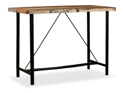 Mesa alta de bar de madera maciza reciclada 150x70x107 cm