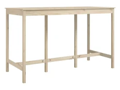Mesa alta de bar de madera maciza de pino 180x80x110 cm