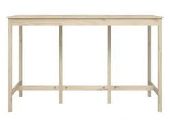 Mesa alta de bar de madera maciza de pino 180x80x110 cm