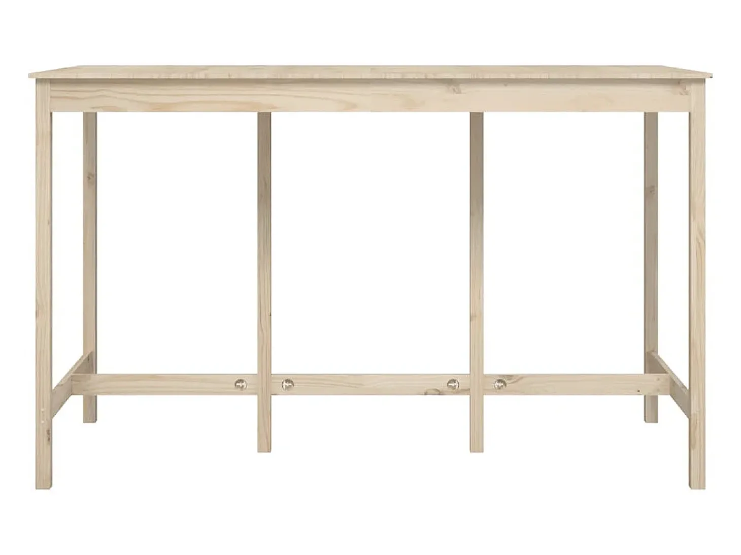 Mesa alta de bar de madera maciza de pino 180x80x110 cm