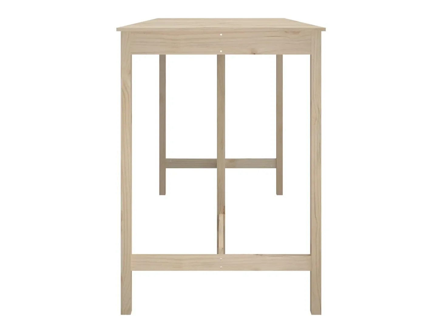 Mesa alta de bar de madera maciza de pino 180x80x110 cm