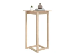 Mesa alta de bar de madera maciza de pino 60x60x110 cm