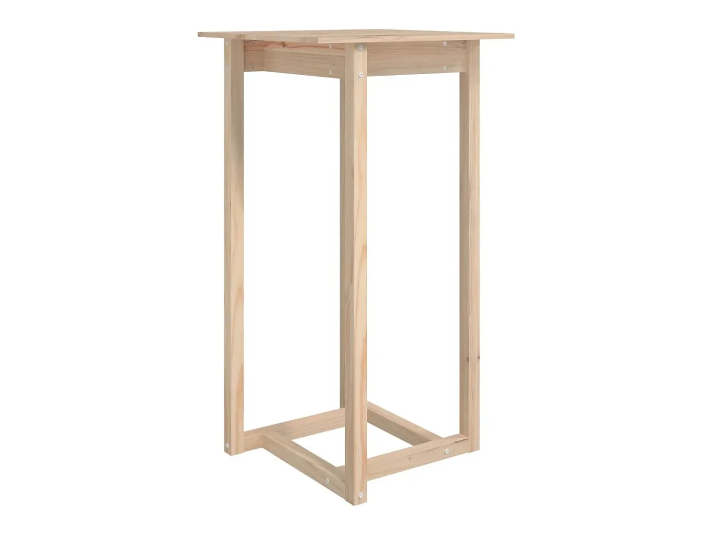 Mesa alta de bar de madera maciza de pino 60x60x110 cm