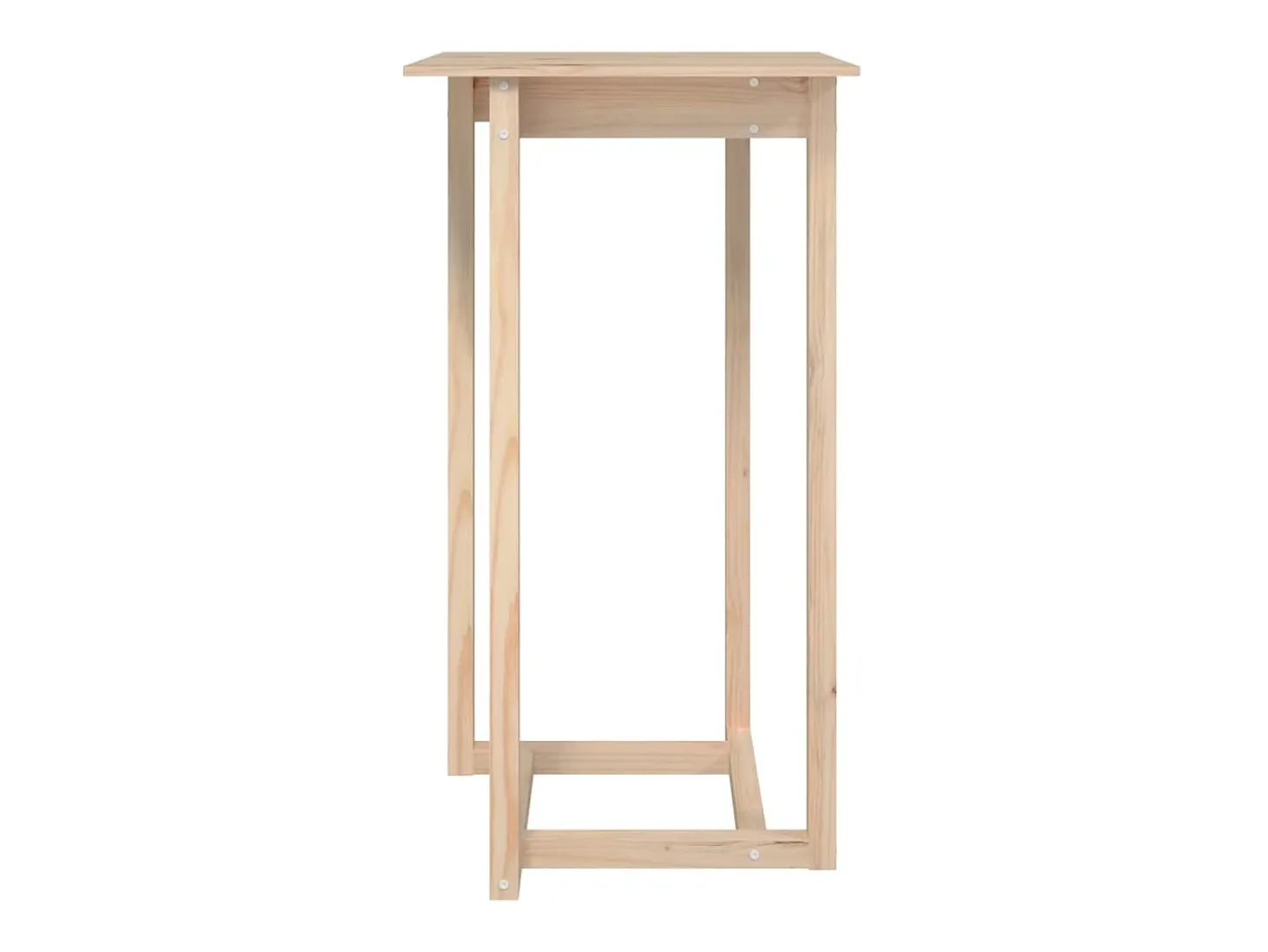 Mesa alta de bar de madera maciza de pino 60x60x110 cm