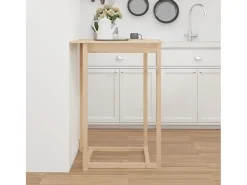 Mesa alta de bar de madera maciza de pino 80x80x110 cm ES808644