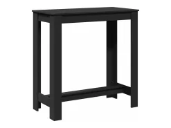 Mesa alta de bar madera ingeniería negra 102x50x103,5 cm