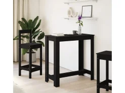 Mesa alta de bar madera ingeniería negra 102x50x103,5 cm